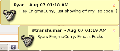 Emacs ERC Notification through libnotify